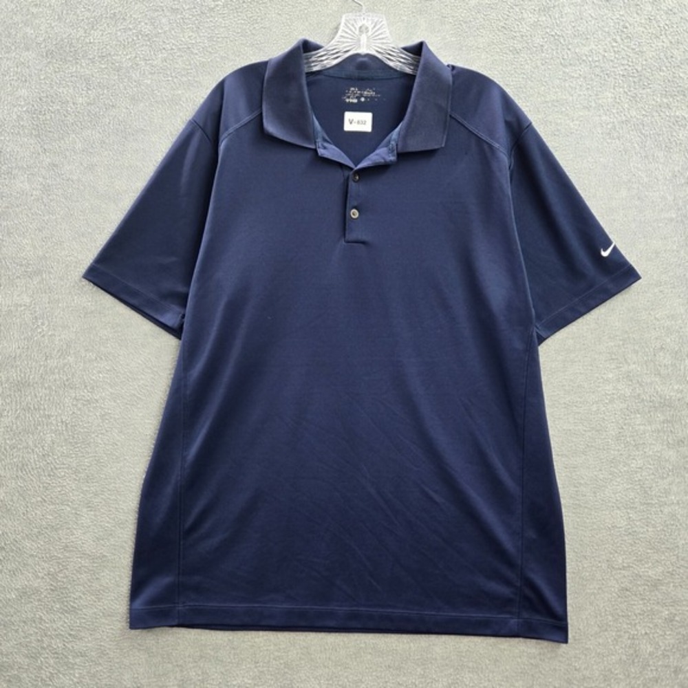 Nike Golf Men Polo Shirt XL Blue Tour Performance Logo Swoosh Short Sleeve